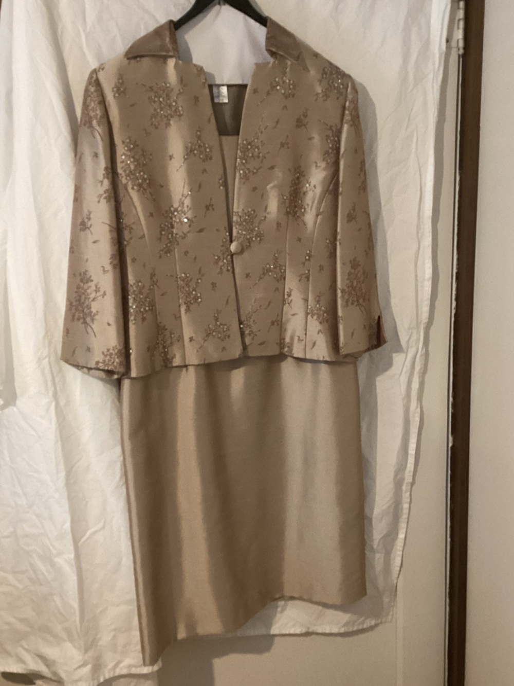 Coldwater Creek Gold Embellished Two-Piece dress and jacket